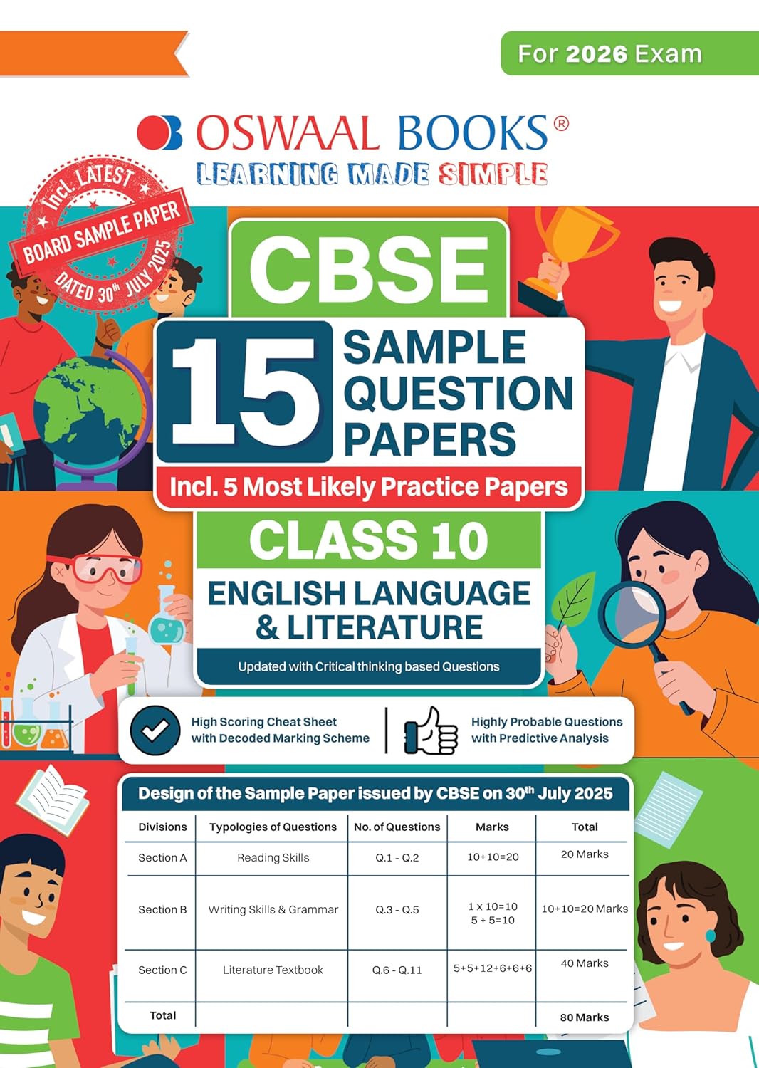 Oswaal CBSE 15 Sample Question Papers Social Science, Science and English Language and Literature For Class 10 (Set of 3 Books) - Latest for 2026 Board Exam's (Latest Edition)