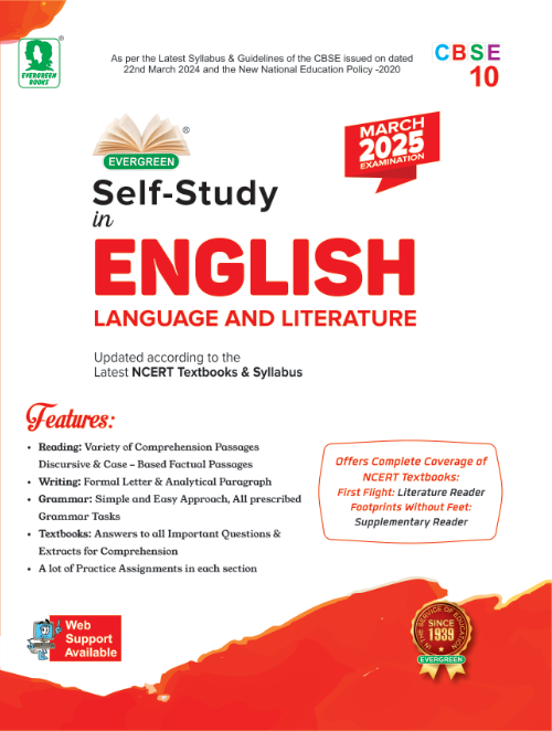 Evergreen CBSE Self Study English Language & Literature Class 10 - Latest for 2025 Examination