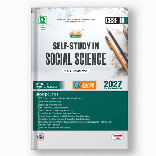 Evergreen CBSE Self Study Social Science Class 10 - Latest for 2027 Examination. Paperback