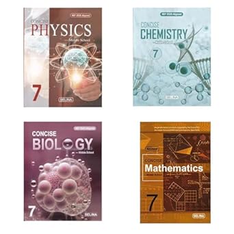 Selina Class 7 Physics, Chemistry, Biology & Math Combo of 4 Books - Latest For 2024-25 Session