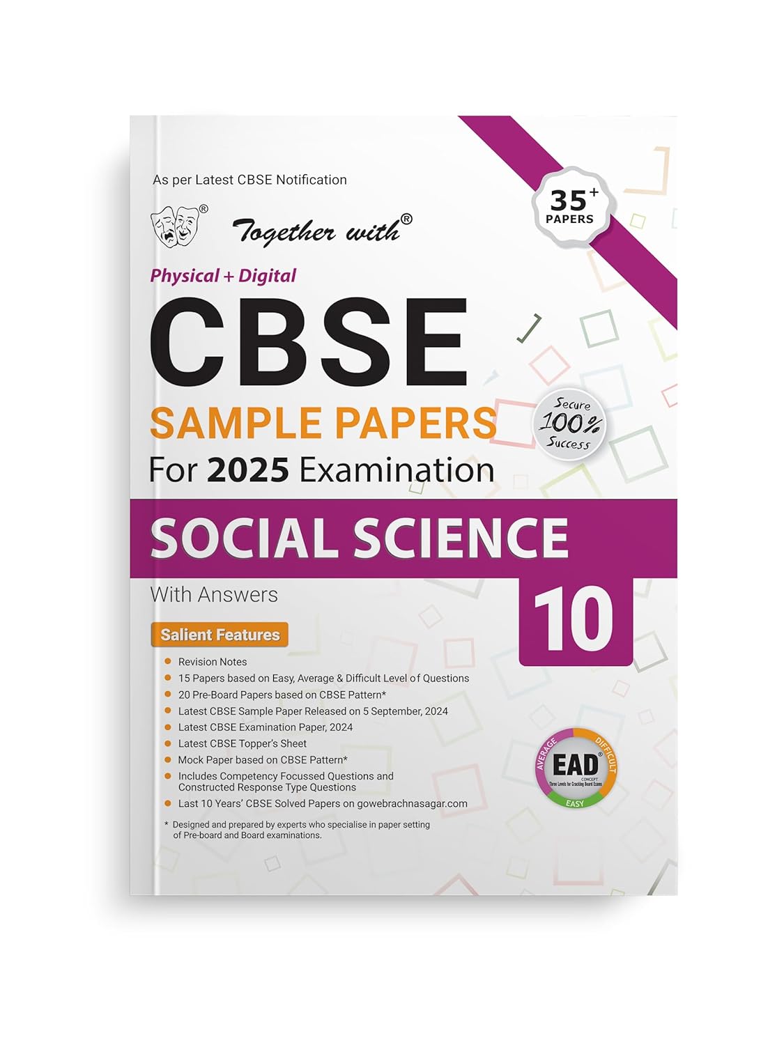 Together with CBSE EAD (Physical + Digital) Sample Paper Social Science for Class 10 - Latest for 2025 Examination - Paperback