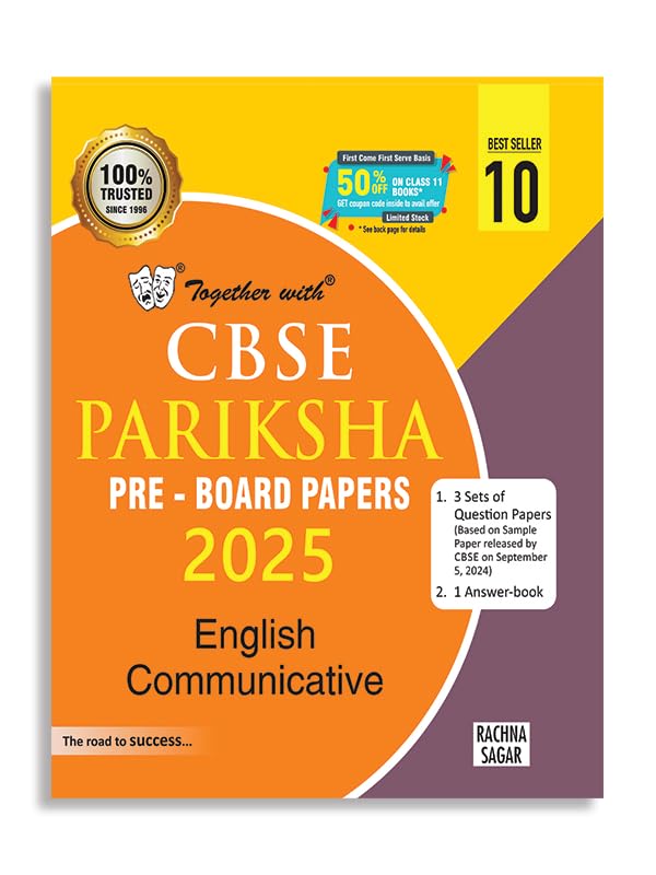 Together with CBSE Pariksha Pre-Board Papers English Communicative for Class 10 - Latest For 2025 Session - Paperback