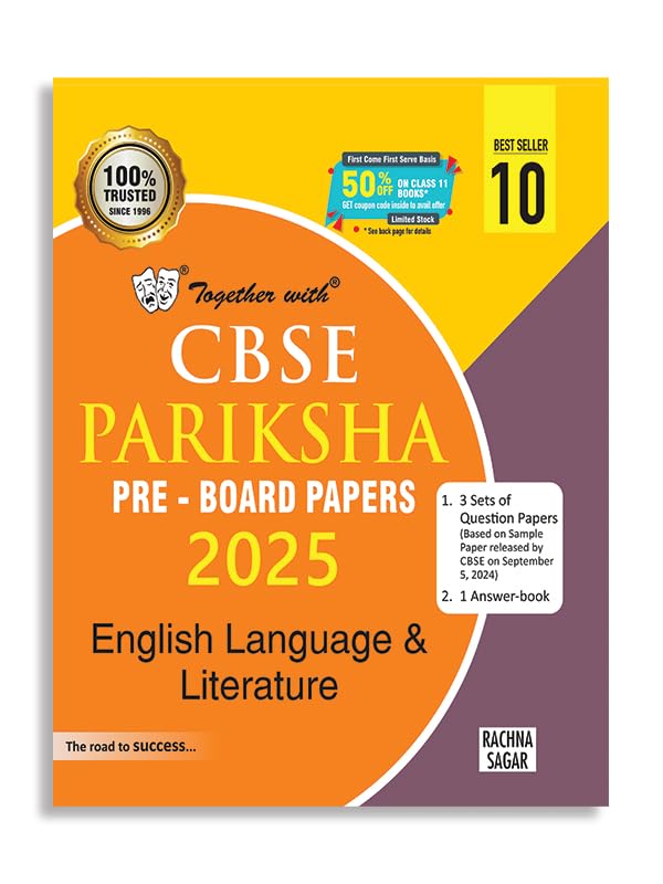 Together with CBSE Pariksha Pre-Board Papers English Language & Literature for Class 10 - Latest For 2025 Session - Paperback