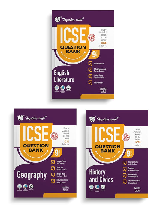 Together With ICSE English Literature, History & Civics and Geography Question Bank Class 9 - Set of 3 Books - Solved & Practice Papers for Exam 2025 (Paperback)