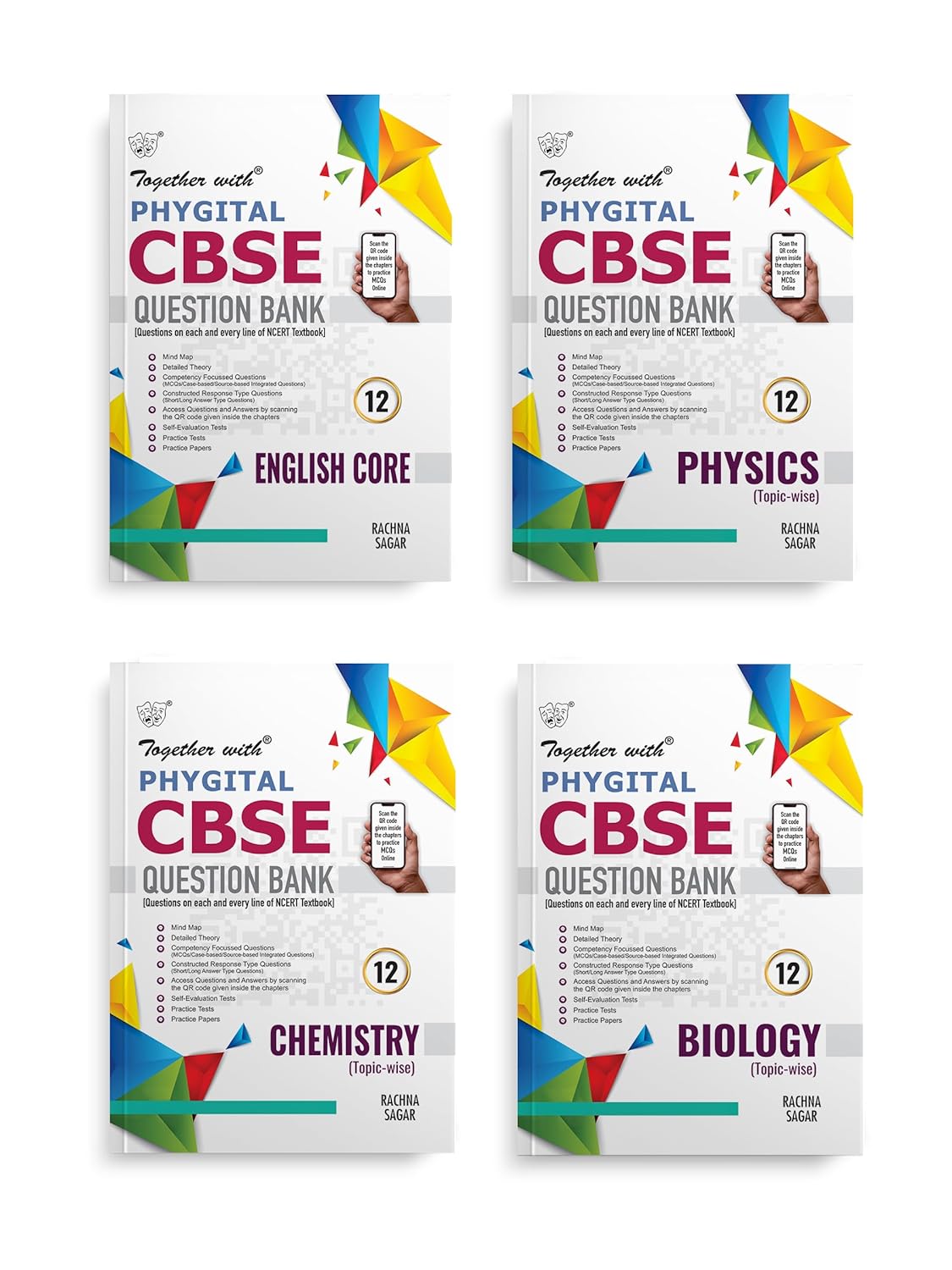 Together with (Phygital Edition) CBSE Question Bank (Set of 4) English Core, Physics, Chemistry & Biology For Class 12 - Latest For 2024-25 Session