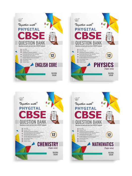 Together with (Phygital Edition) CBSE Question Bank (Set of 4) English Core, Physics, Chemistry & Mathematics For Class 12 - Latest For 2024-25 Session