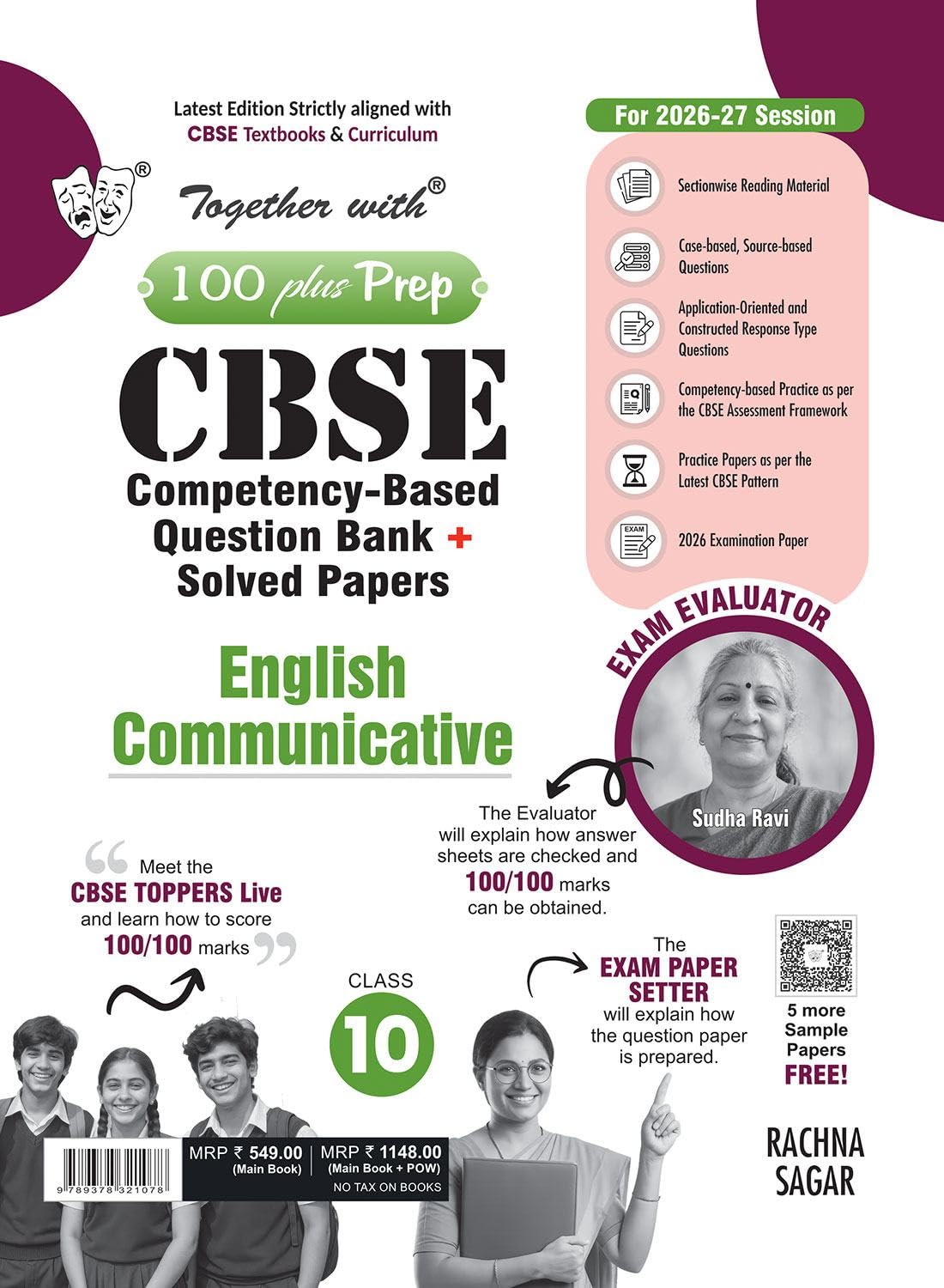 Together With 100 Plus Prep CBSE Competency - Based Question Bank + Solved Papers English Communicative for Class 10 - Latest Edition Strictly aligned with CBSE Syllabus & NCERT Textbooks