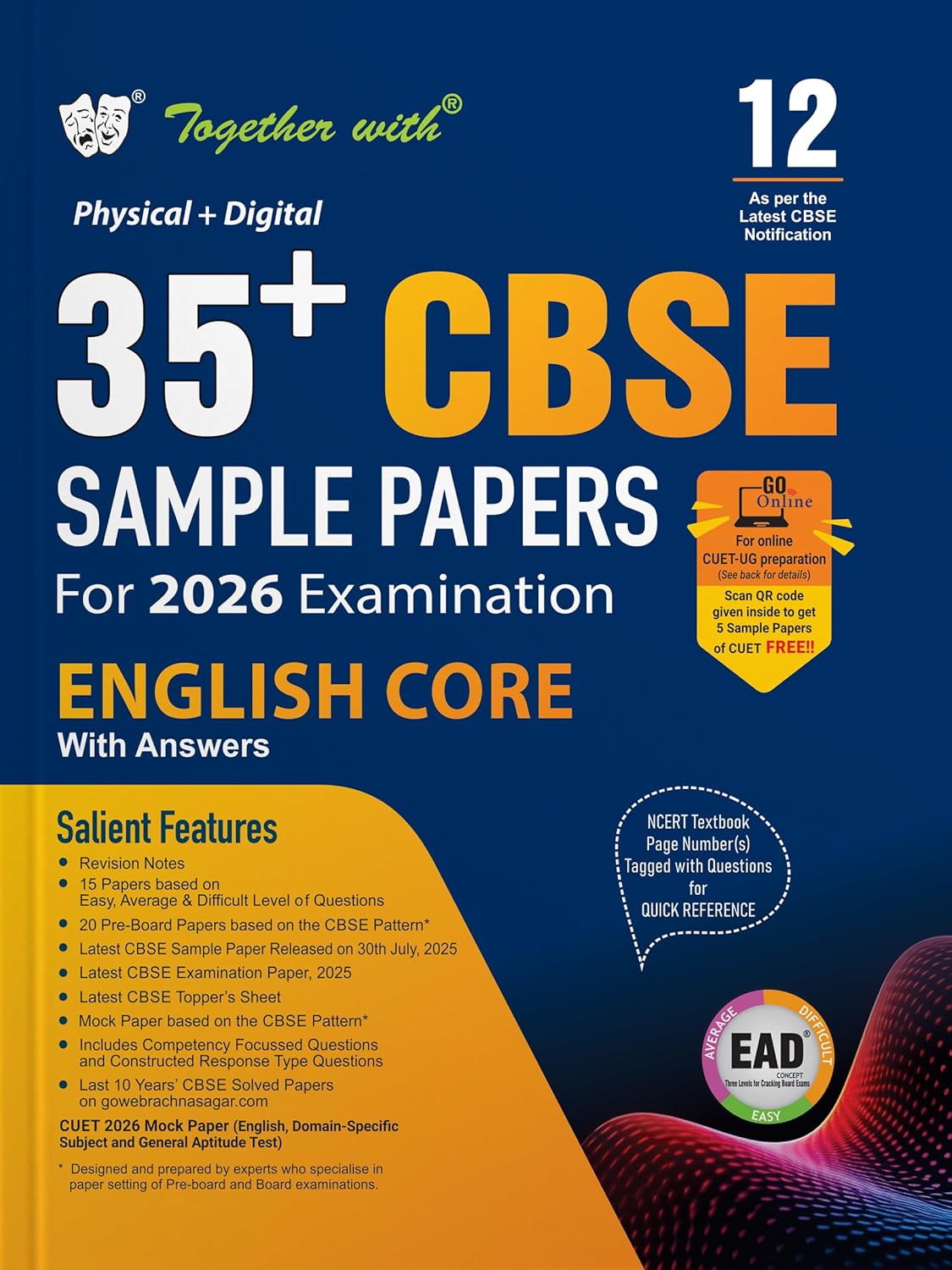 Together with CBSE EAD (Physical + Digital) 35+ Sample Paper English Core for Class 12 - Latest for 2026 Examination - Paperback