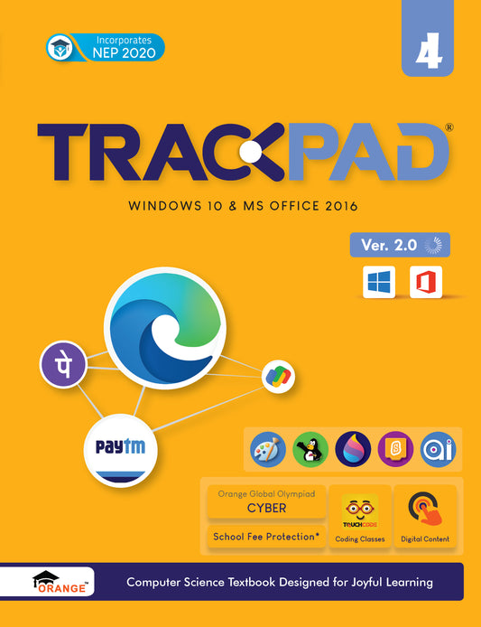 Orange Trackpad Computer (Ver.2.0) For Class 4 - Windows 10 & MS Office 2016