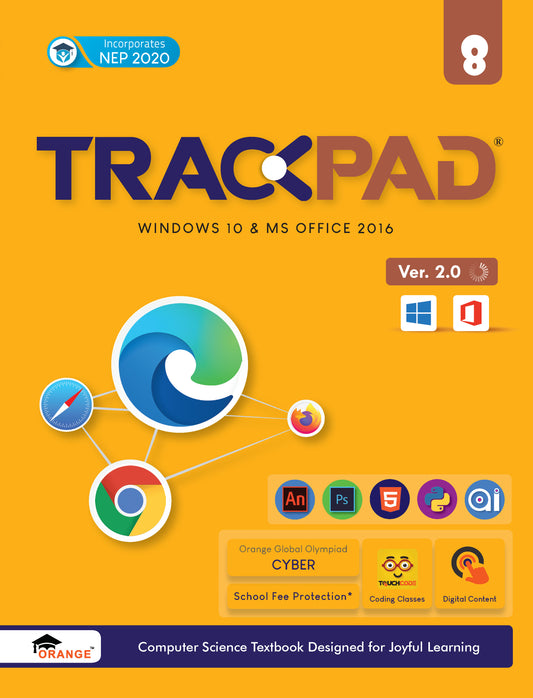 Orange Trackpad Computer (Ver.2.0) For Class 8 - Windows 10 & MS Office 2016