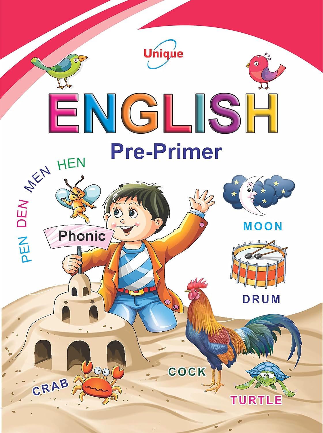 Unique English Pre Primer Book (for children aged 2-3 years and above)