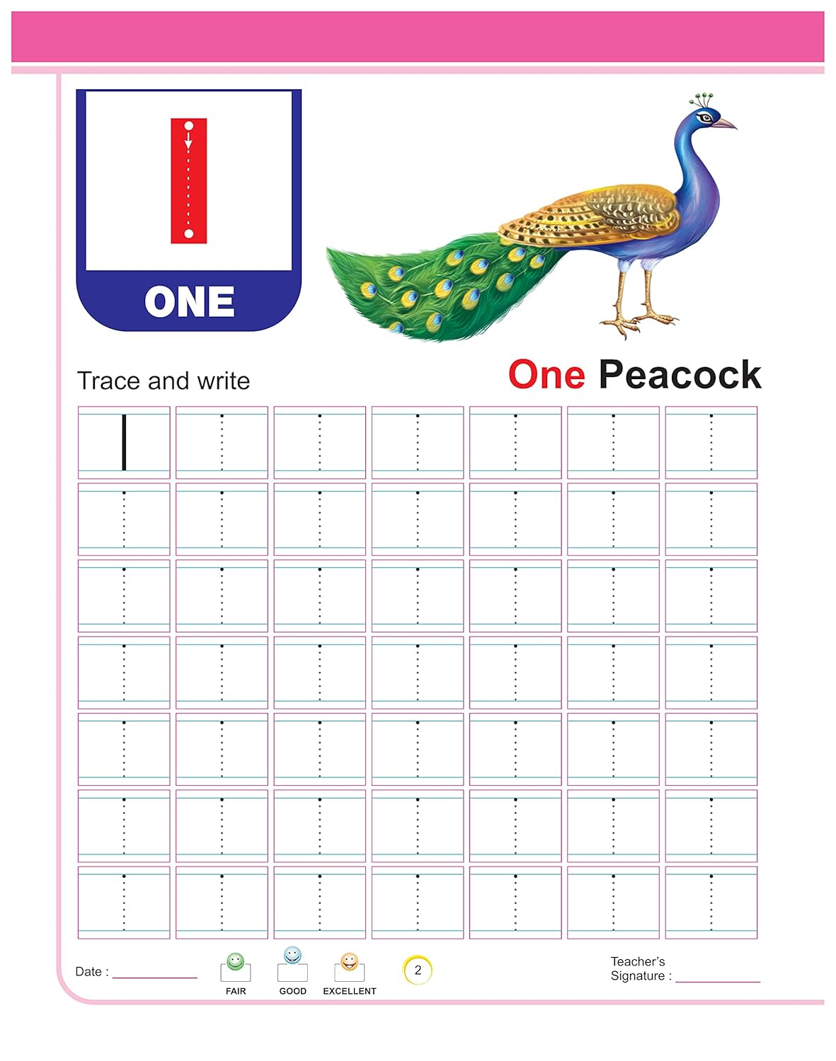 Unique Number Book Writing 1-50 (Book To Practice Numbers & Counting For 2-5 Year Old Children)