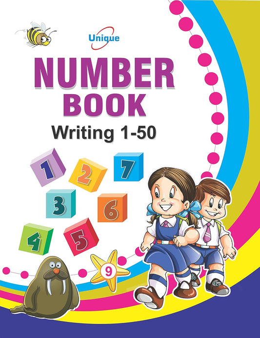 Unique Number Book Writing 1-50 (Book To Practice Numbers & Counting For 2-5 Year Old Children)