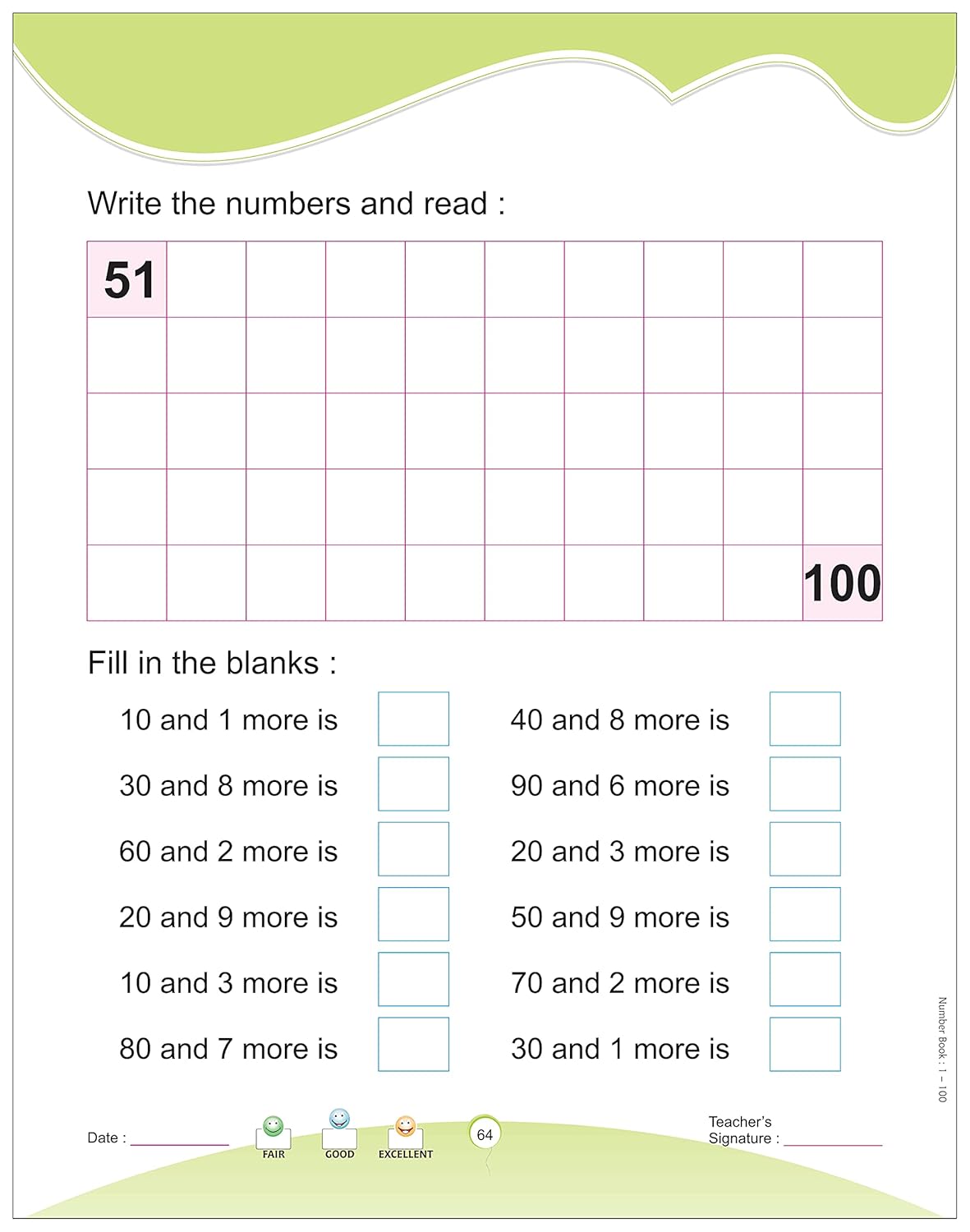 Unique Number Book Writing 1-100 (Book To Practice Numbers & Counting For 2-5 Year Old Children)