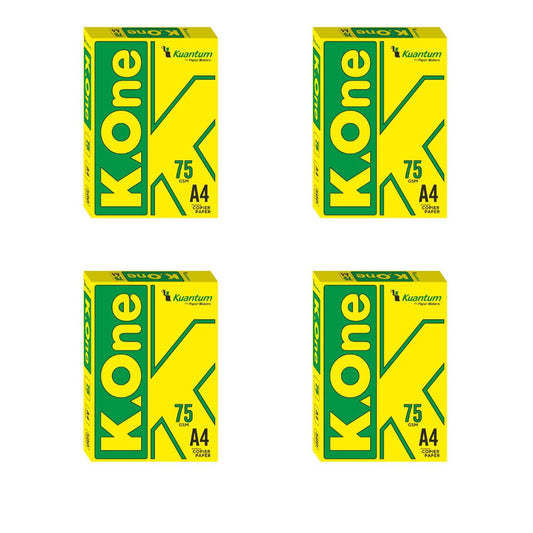 Kuantum A4 Premium Copy Paper (75 GSM) - (Pack of 4 Ream)
