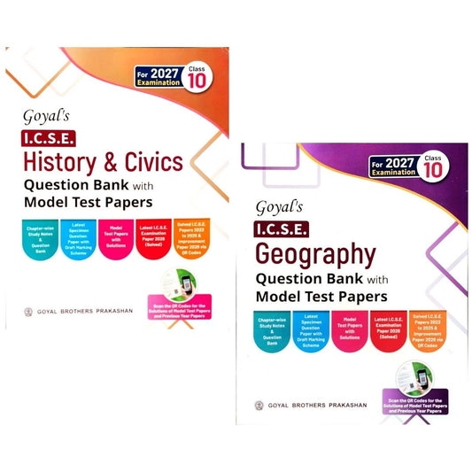 Goyal ICSE Question Bank History & Civics and Geography Question Bank with Model Test Papers Class 10 for 2027 Examinations - Combo of 2 Books - Paperback Edition