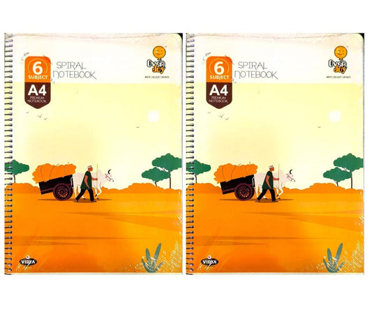 Vidya Stationery A4 Premium Spiral Notebook | 400 Pages | Pack of 2 | Regular Size 29.7 X 21 cm I Eco-Friendly | Made in India