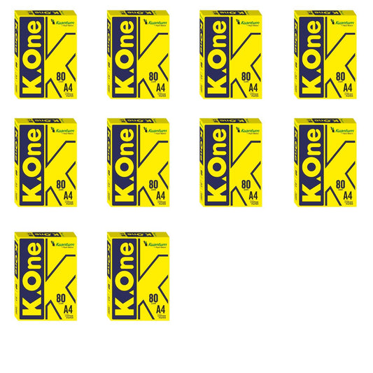 Kuantum A4 Premium Copy Paper (80 GSM) - (Pack of 10 Ream)