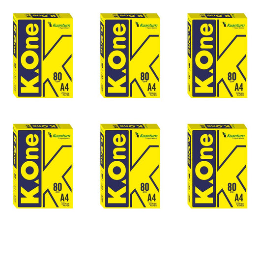 Kuantum A4 Premium Copy Paper (80 GSM) - (Pack of 6 Ream)