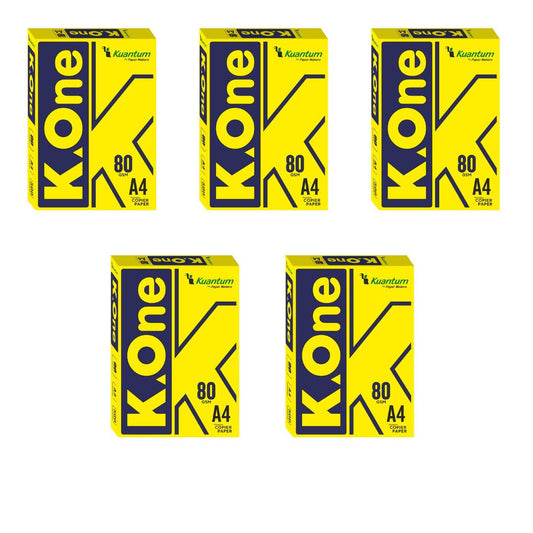 Kuantum A4 Premium Copy Paper (80 GSM) - (Pack of 5 Ream)