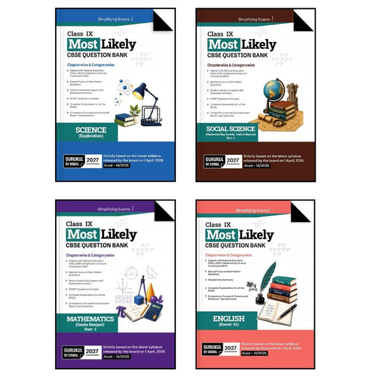 Oswal Gurukul Most Likely CBSE Question Bank Mathematics, English, Science and Social for Class 9 _ Set of 4 Books _ Based on NEW NCERT Textbook's - Latest for 2027 Examination. Paperback