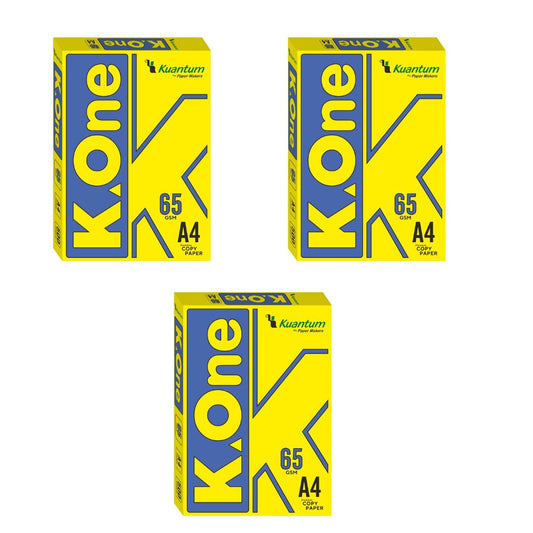 Kuantum A4 Premium Copy Paper (65 GSM) - (Pack of 3 Ream)