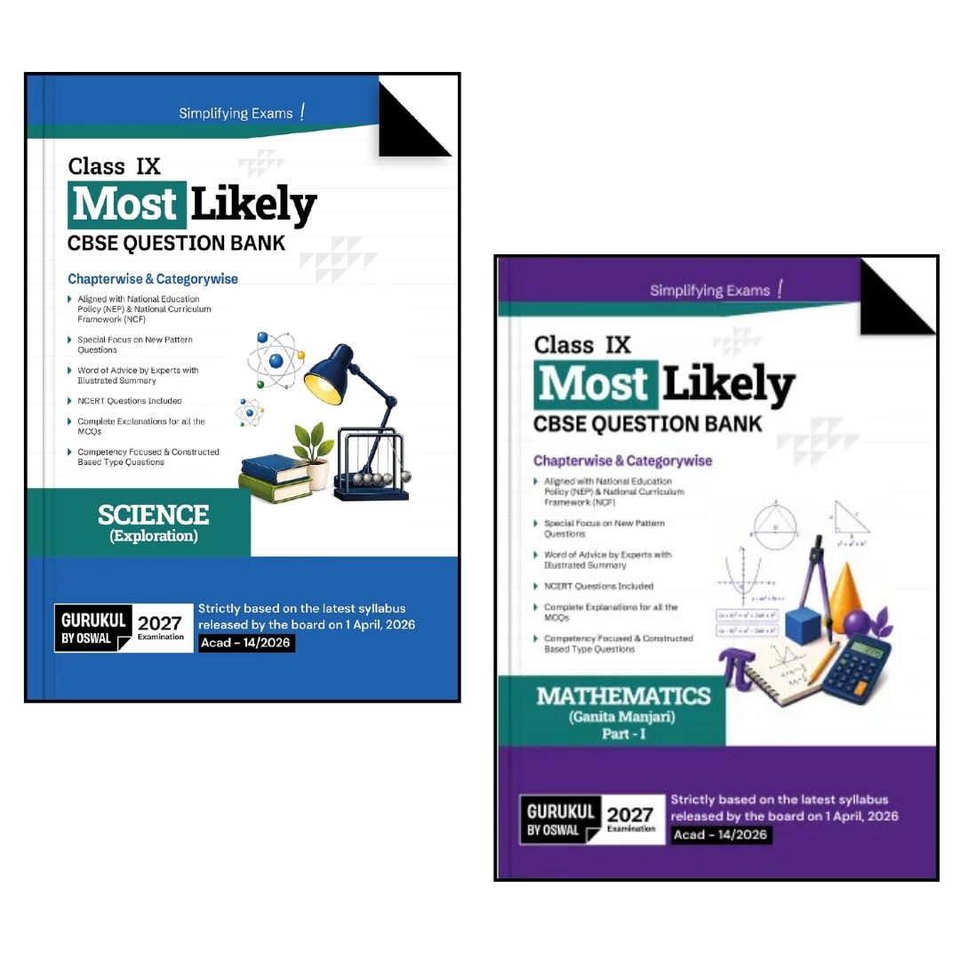 Oswal Gurukul Most Likely CBSE Question Bank Mathematics and Science for Class 9 _ Set of 2 Books _ Based on NEW NCERT Textbook's - Latest for 2027 Examination. Paperback