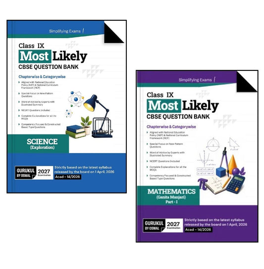 Oswal Gurukul Most Likely CBSE Question Bank Mathematics and Science for Class 9 _ Set of 2 Books _ Based on NEW NCERT Textbook's - Latest for 2027 Examination. Paperback