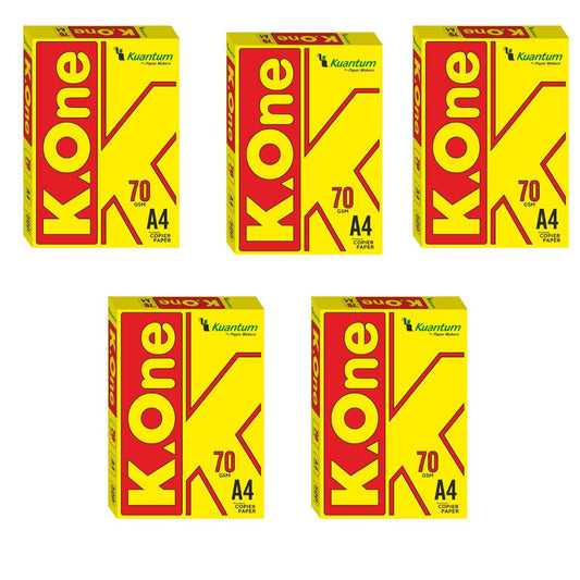 Kuantum A4 Premium Copy Paper (70 GSM) - (Pack of 5 Ream)