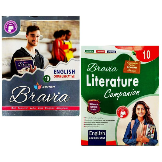 Devjyoti Bravia English Communicative & Literature Companion Class 10 (Set of 2 Books) - Latest For 2026 Session