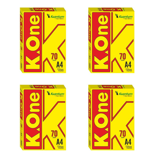 Kuantum A4 Premium Copy Paper (70 GSM) - (Pack of 4 Ream)