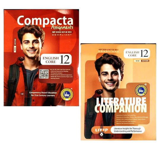 BBC Compacta English Core Assignments Class 12 - Latest for 2026 Session. Set of 2 Books