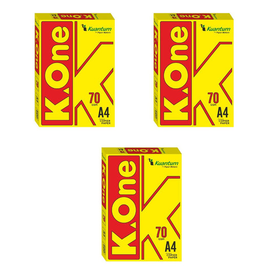 Kuantum A4 Premium Copy Paper (70 GSM) - (Pack of 3 Ream)