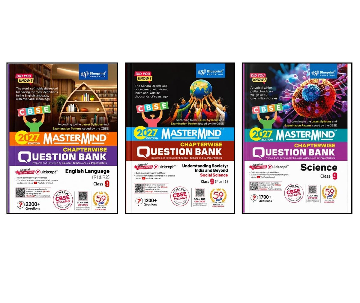 Blueprint - MasterMind CBSE Question Bank English Language (R1 & R2), Science and Social Science (Part 1) for Class 9 _Set of 3 Books - According to the Latest Syllabus and Examination Pattern issued by the CBSE - 2027 Edition