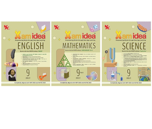 Xam Idea English, Mathematics and Science for Class 9 _ Set of 3 Books - Latest for 2027 Examinations
