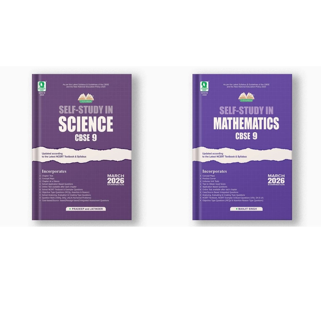 Evergreen CBSE Self Study Science and Mathematics for Class 9 - Set of 2 Books - Latest for 2026 Examination