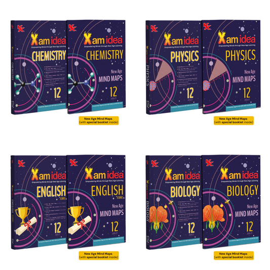 Xam Idea Physics, Chemistry, English & Biology Class 12 - Set of 4 Books _ Mind Maps | Solved NCERT | Solved PYQs | MCQs, A-R, Case-based, VSA, SA, LA Questions | Solved 2026 CBSE Examination & Sample Papers - Latest for 2026-27 Examinations