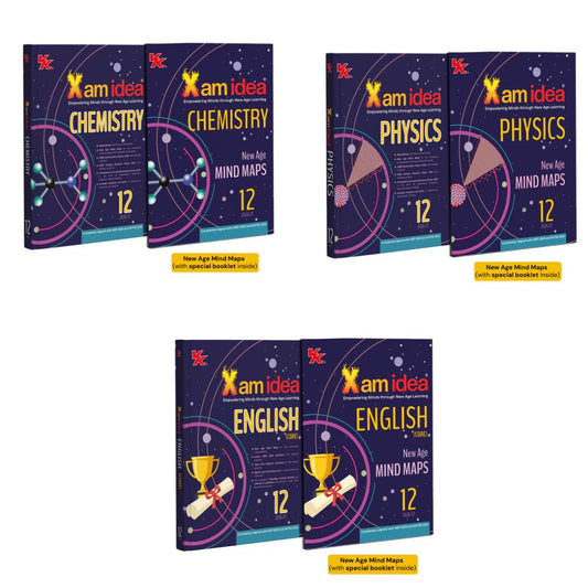 Xam Idea Physics, Chemistry & English Class 12 - Set of 3 Books _ Mind Maps | Solved NCERT | Solved PYQs | MCQs, A-R, Case-based, VSA, SA, LA Questions | Solved 2026 CBSE Examination & Sample Papers - Latest for 2026-27 Examinations