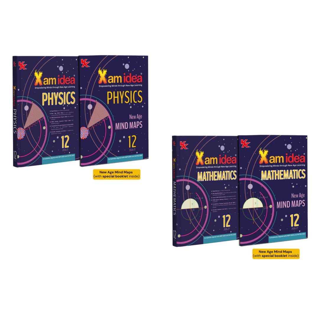 Xam Idea Physics and Mathematics Class 12 - Set of 2 Books _ Mind Maps | Solved NCERT | Solved PYQs | MCQs, A-R, Case-based, VSA, SA, LA Questions | Solved 2026 CBSE Examination & Sample Papers - for 2026-27 Examinations