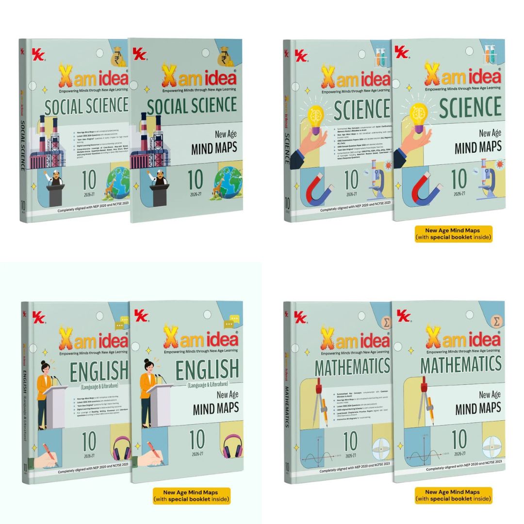 Xam Idea Science, Social Science, Mathematics & English Language and Literature Class 10 _ Set of 4 Books - Latest for 2026-27 Examinations