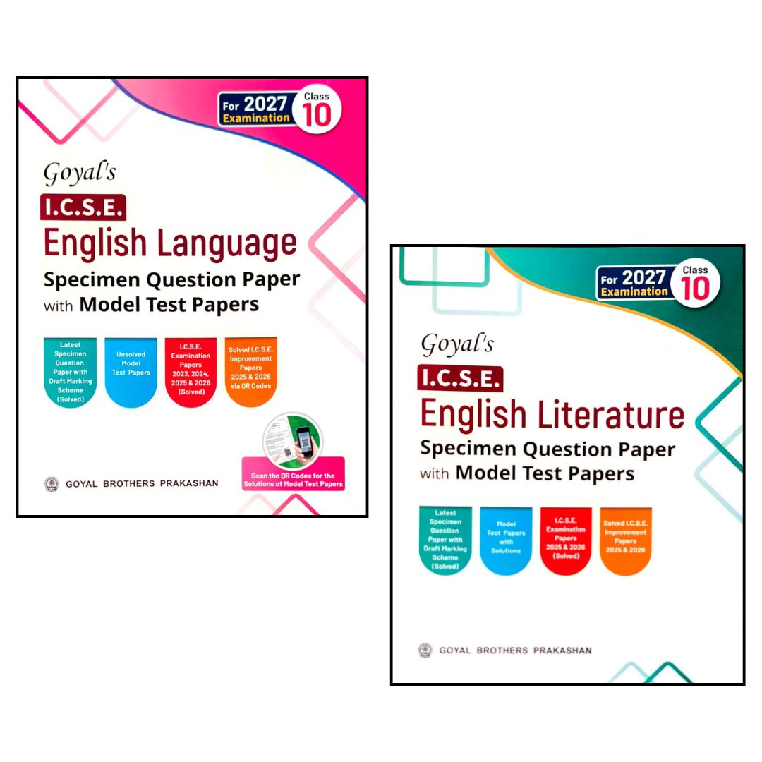 Goyal ICSE Question Bank English language and literature Question Bank with Model Test Papers Class 10 for 2027 Examinations - Combo of 2 Books - Paperback Edition