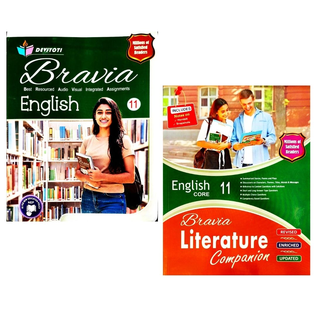Devjyoti Bravia English Core with Literature Companion Class 11 (Set of 2 Books) - Latest For 2026-27 Session. Paperback