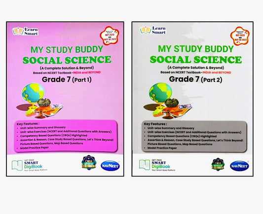 Navneet Learn Smart - My Study Buddy - Social Science for Class 7 Part 1 and 2 (A complete Solution & Beyond) Based on NCERT Textbook _India and Beyond - Set of 2 books. Paperback