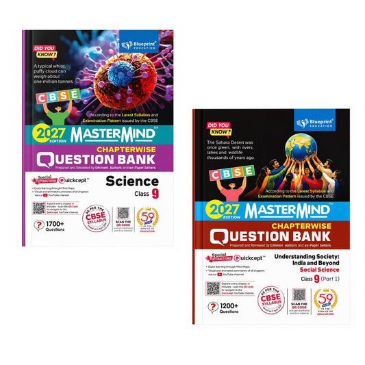 Blueprint - MasterMind CBSE Question Bank Science and Social Science for Class 9 _Set of 2 Books - According to the Latest Syllabus and Examination Pattern issued by the CBSE - 2027 Edition