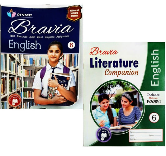Devjyoti Bravia English Assignments with Literature Companion (Set of 2 Books) for Class 6 - Latest For 2026 Session. Paperback