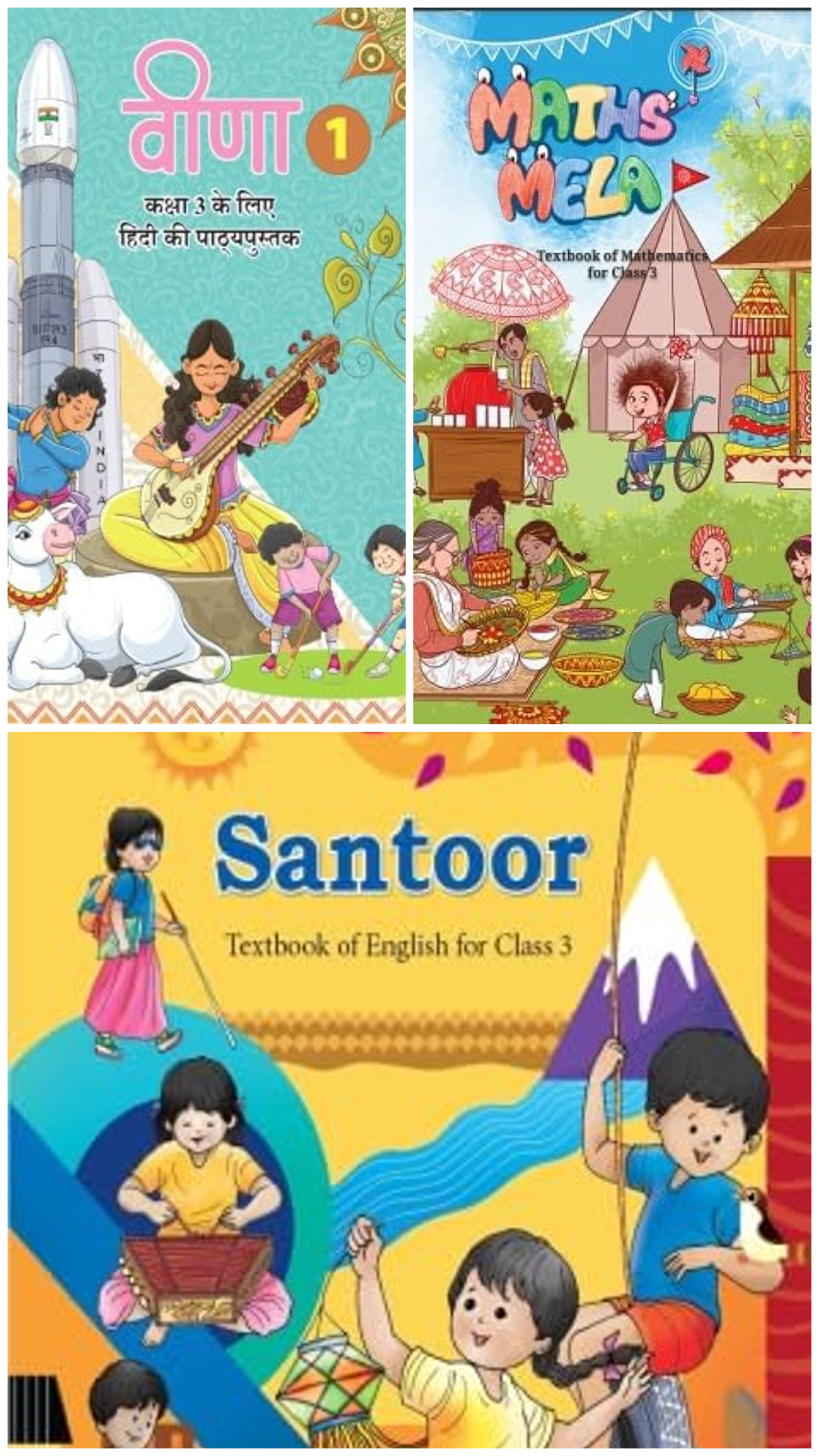 NCERT Math's Mela, Veena & Santoor Combo of 3 Books - Latest for 2024-25 Session