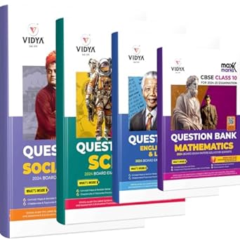 Vidya CBSE Maxx Marks Question Bank English, Mathematics, Social & Science For Class 10 (Set of 4 Books) - Latest for 2024-25 Session