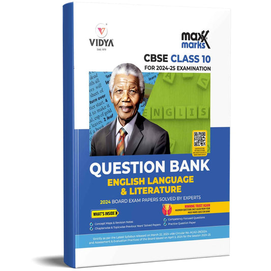 Vidya Question Bank English Language & Literature For CBSE Class 10 - Latest for 2024-25 Session