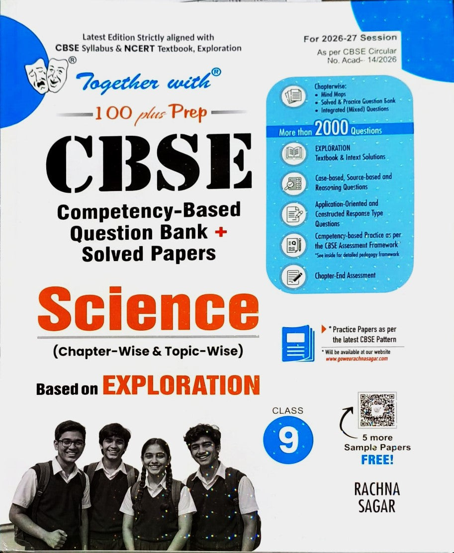 Together With CBSE Mathematics, Social Science and Science Competency-Based Question Bank + Solved Papers for Class 9 - Set of 3 books - Latest Edition Strictly aligned with CBSE & NCERT Syllabus