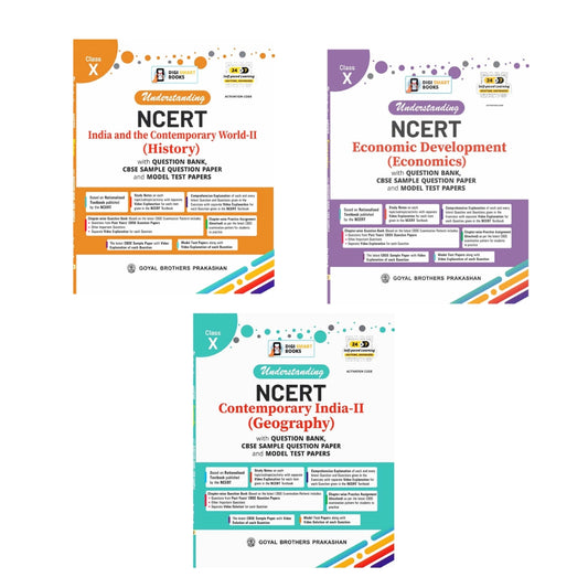 Goyal Understanding NCERT Geography, History and Economics With Question Bank, CBSE Sample Question Papers and Model Test Paper Class 10 - Set of 3 Books - Latest for 2026 Examinations - Paperback Edition